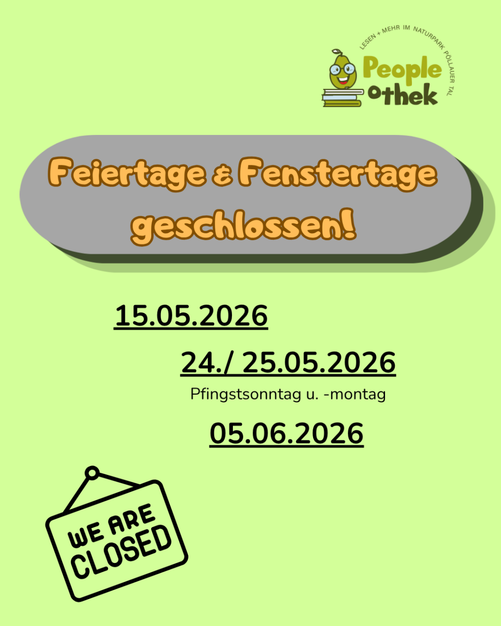 Sorry we are closed (05-2026)