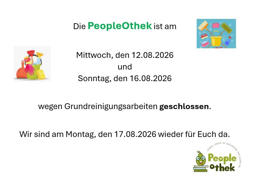 Geschlossen - Grundreinigung 08-2026 (Bild)