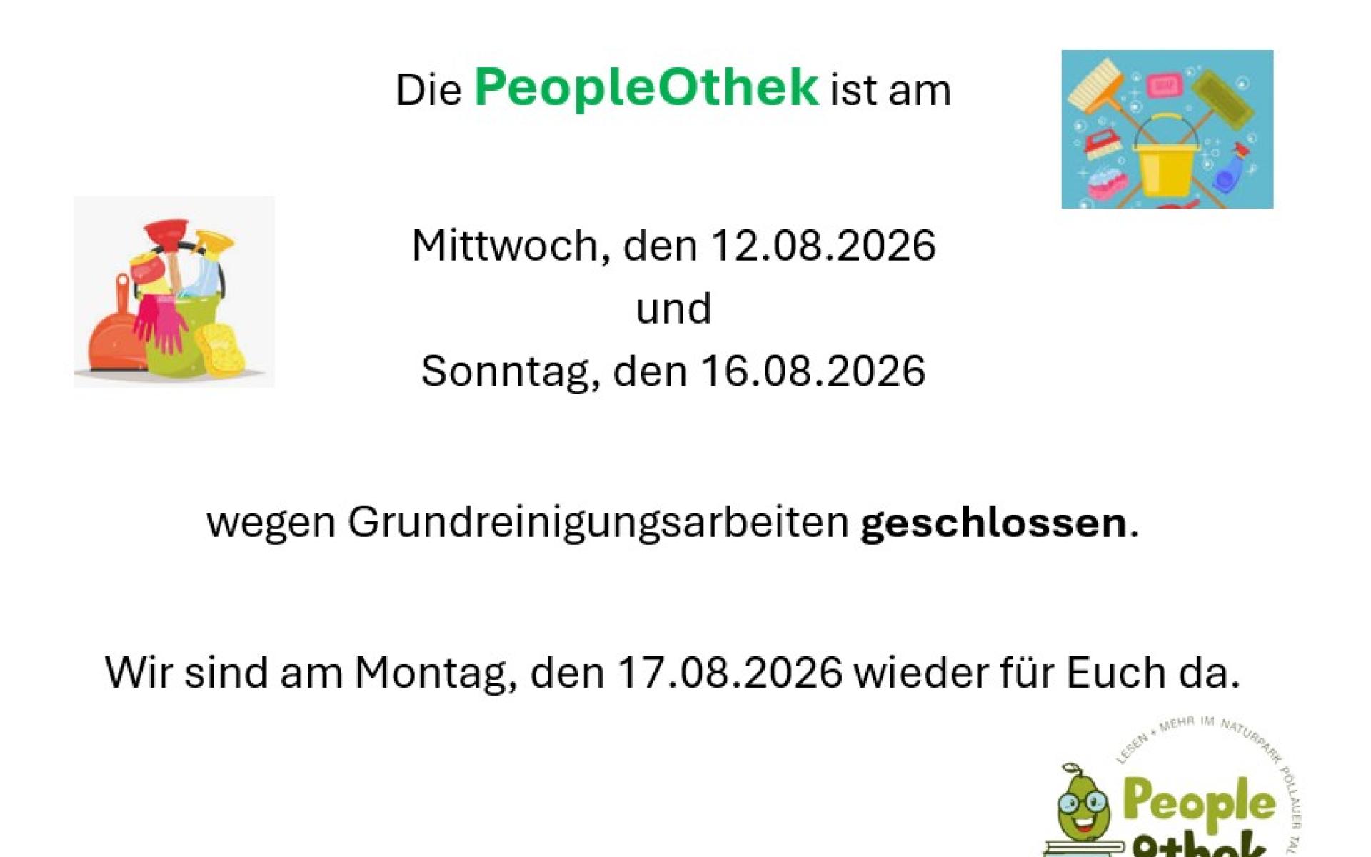 Geschlossen - Grundreinigung 08-2026 (Bild)